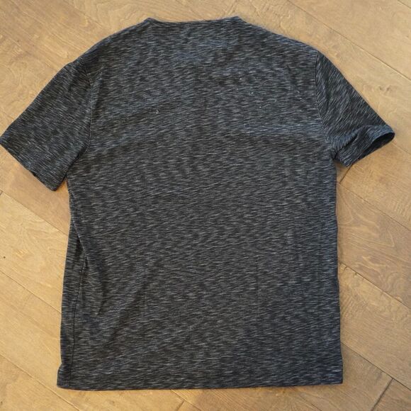 John Varvatos Star USA Henley T-Shirt Adult Large Static Heather Black Gray - Picture 2 of 6